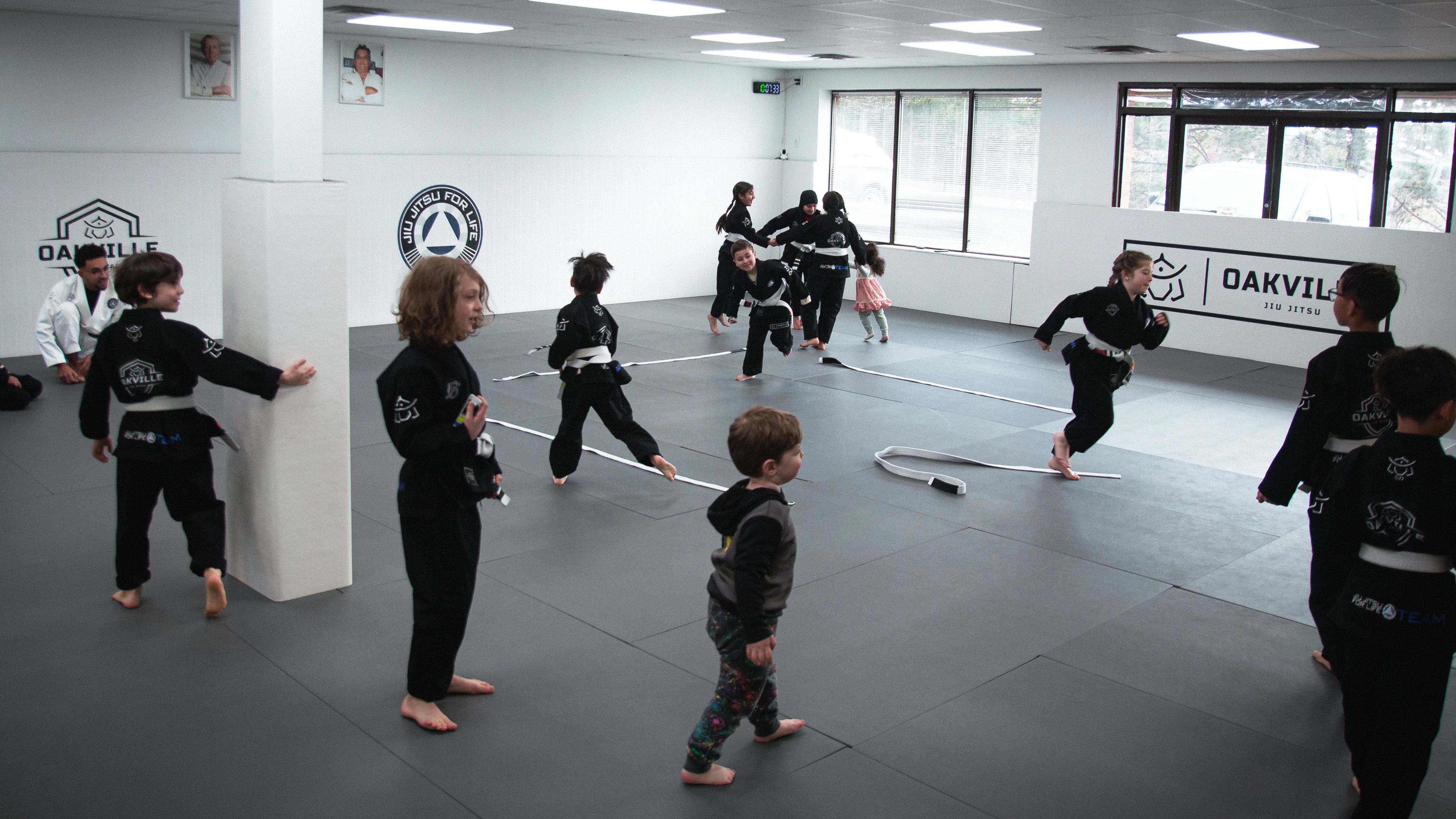 After-school kids training at Oakville BJJ
